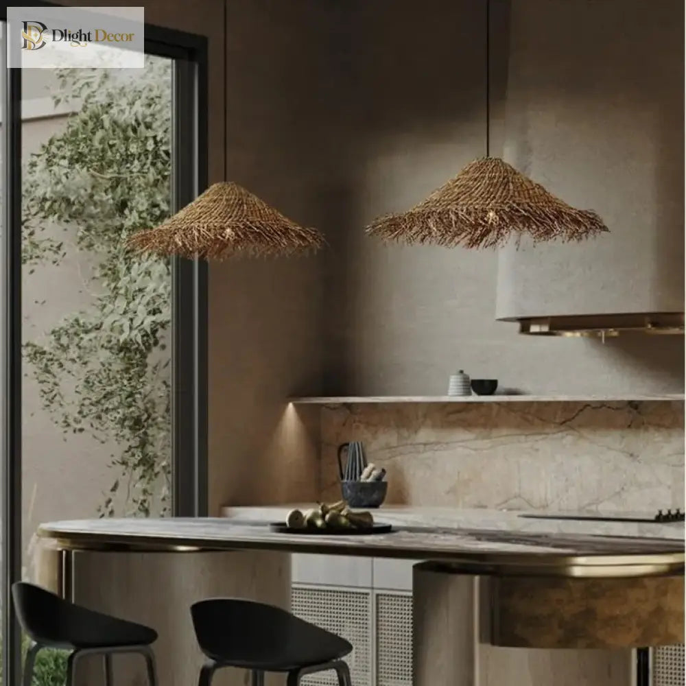 Kaia Rattan Pendant Light | Modern Dining Room Lighting