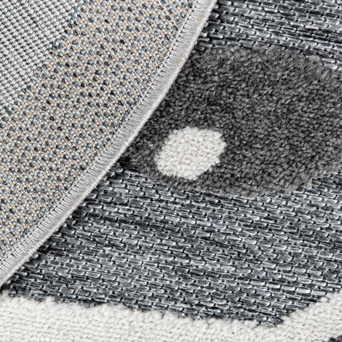 Kids Rug Tweet with Lion Face Round Play Mat in Grey
