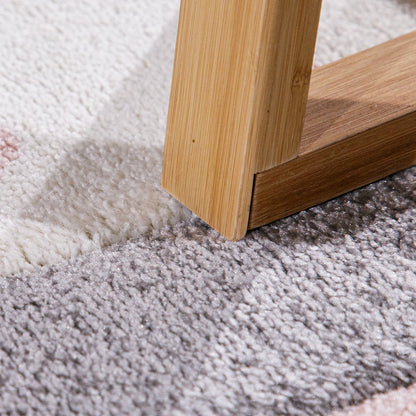 Kids Rug Cosmo Checkered with Rainbows &amp; Hearts - Pink White