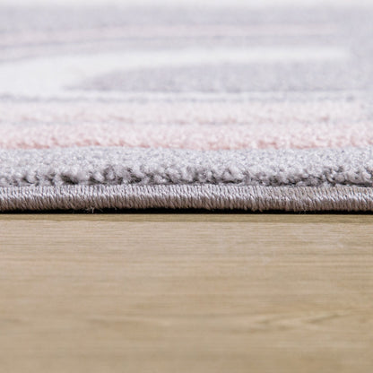 Kids Rug Cosmo Checkered with Rainbows &amp; Hearts - Pink White