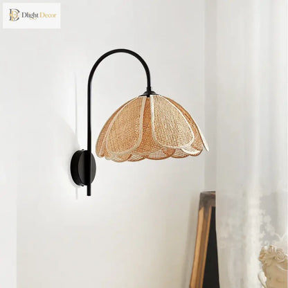 Korean Rattan Wall Sconce | Bedroom &amp; Bedside Lighting