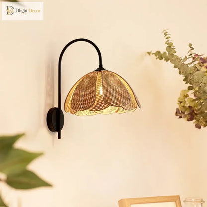 Korean Rattan Wall Sconce | Bedroom &amp; Bedside Lighting
