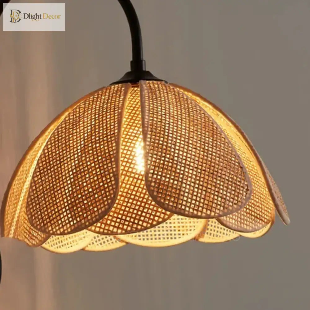 Korean Rattan Wall Sconce | Bedroom &amp; Bedside Lighting