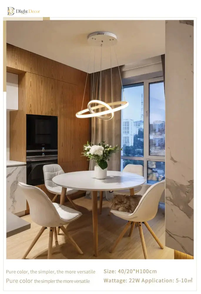 Laya Minimalist Chandelier | Modern Dining Room Lighting