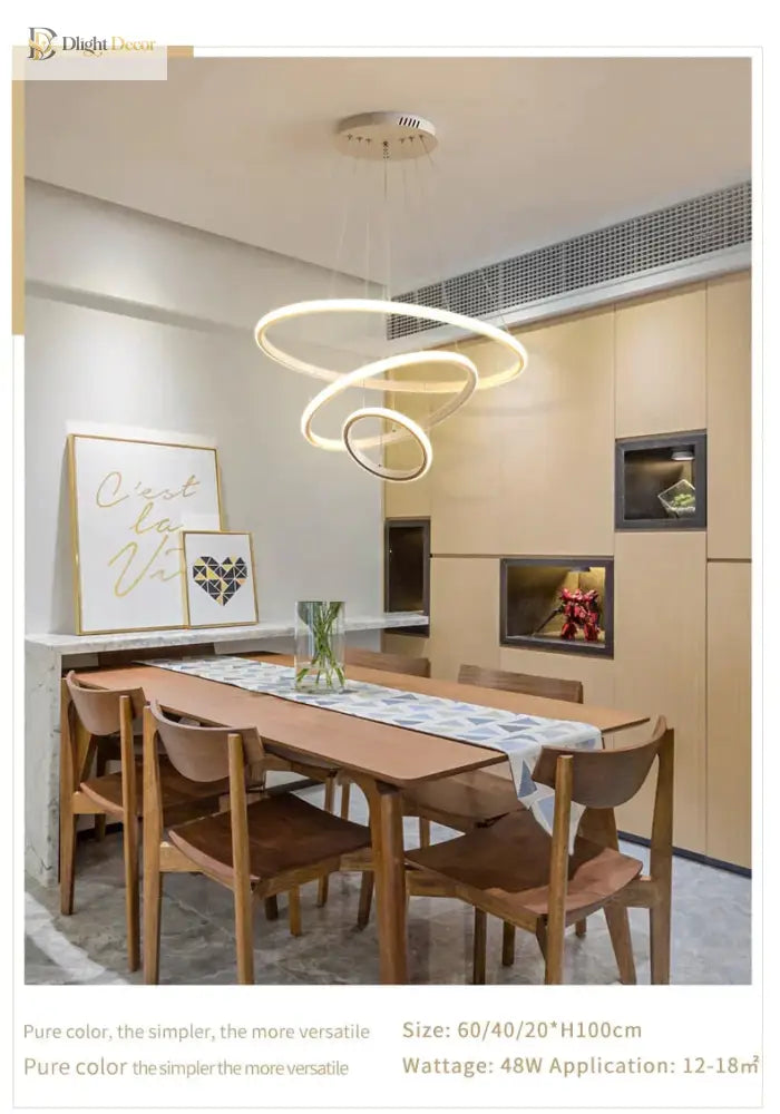 Laya Minimalist Chandelier | Modern Dining Room Lighting