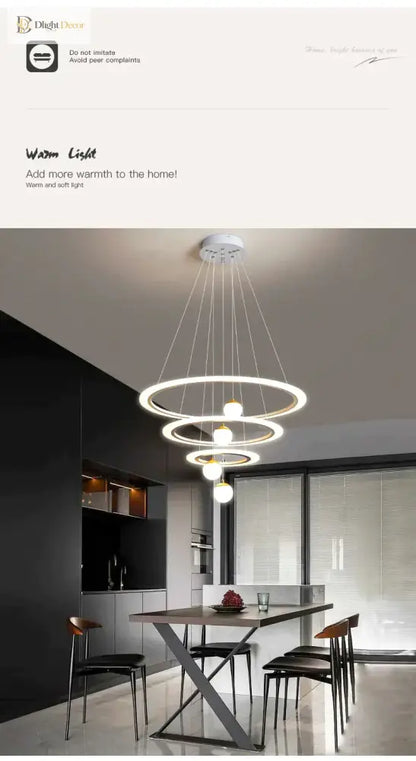 Laya Minimalist Chandelier | Modern Dining Room Lighting