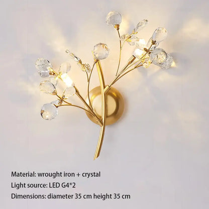 Layla Crystal Wall Sconce | Bedroom &amp; Hallway Lighting
