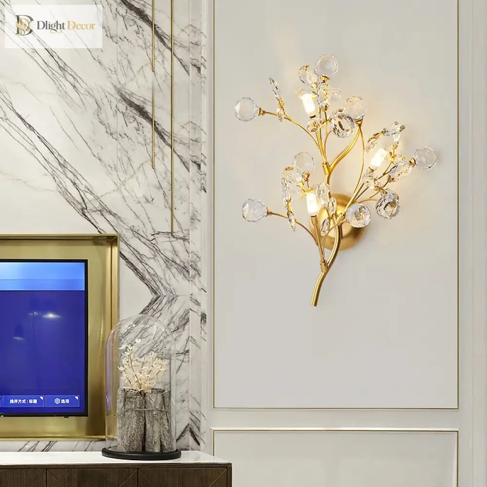 Layla Crystal Wall Sconce | Bedroom &amp; Hallway Lighting