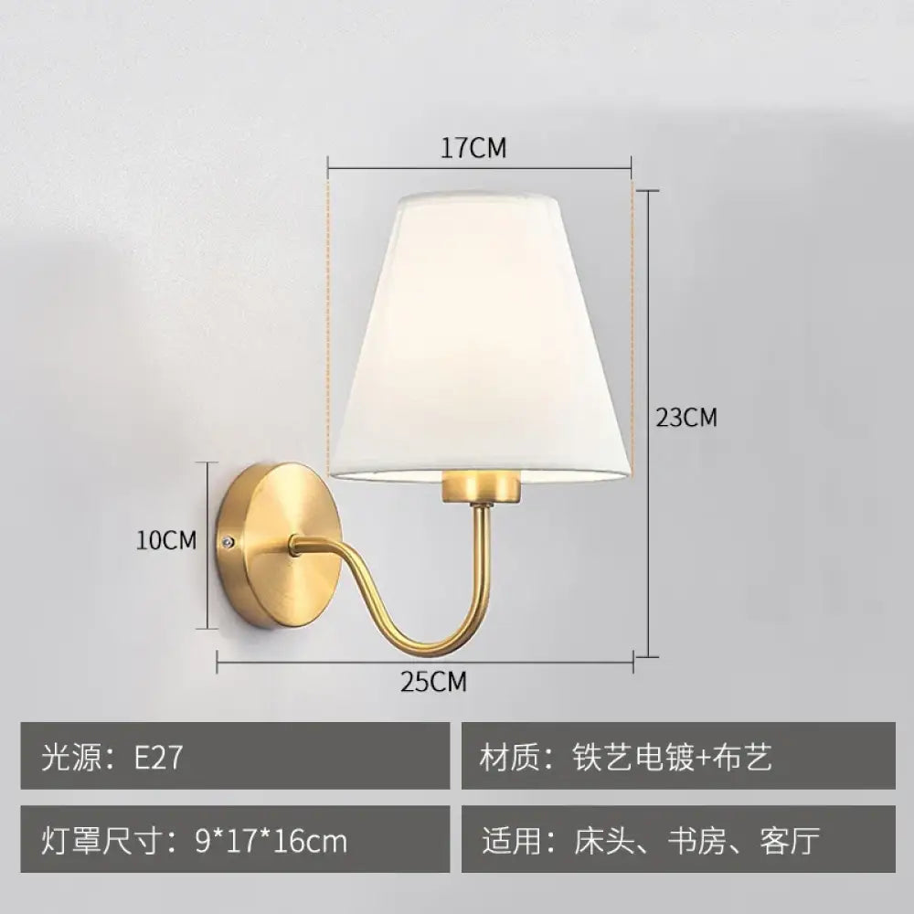 LED American Fabric Wall Sconce | Modern Bedroom Lighting