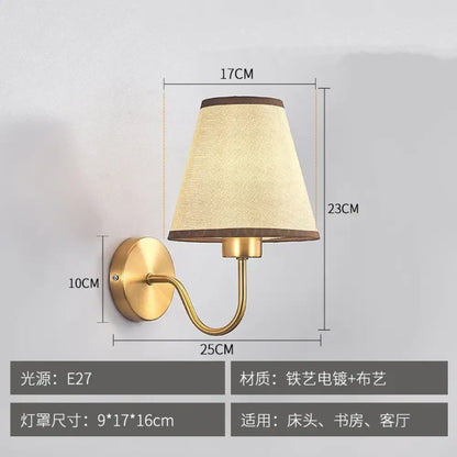 LED American Fabric Wall Sconce | Modern Bedroom Lighting