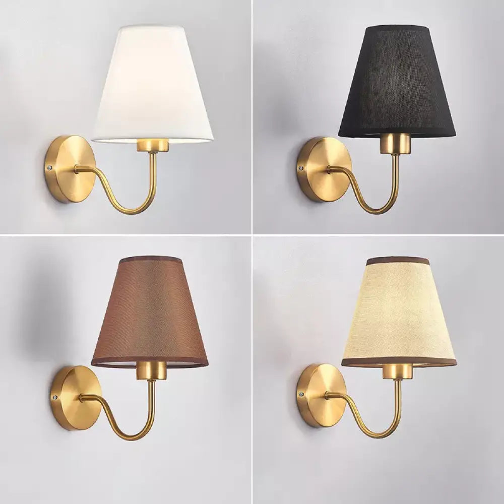 LED American Fabric Wall Sconce | Modern Bedroom Lighting