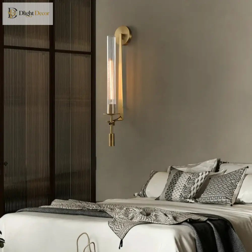 LED Brass Wall Sconce | Bedroom &amp; Bedside Lighting