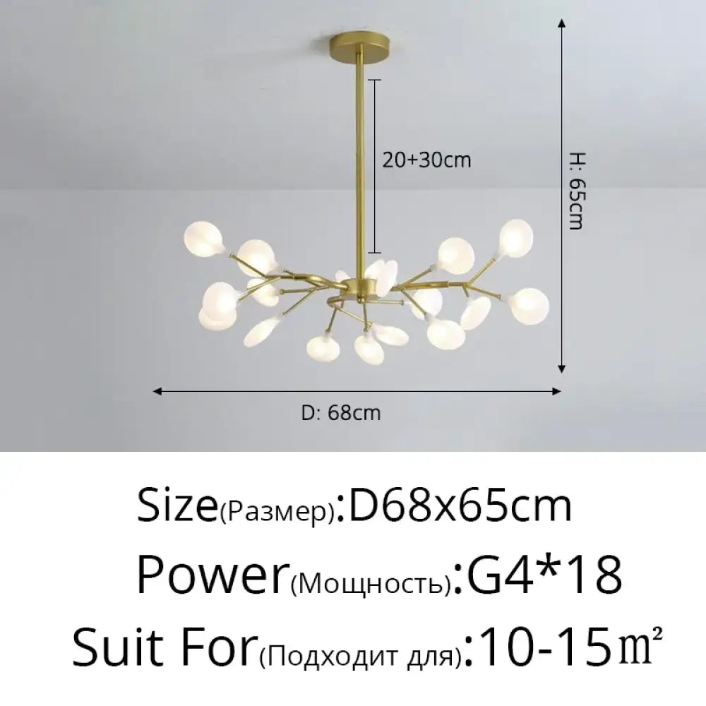 LED Minimalist Modern Gold Chandelier | Bedroom Lighting