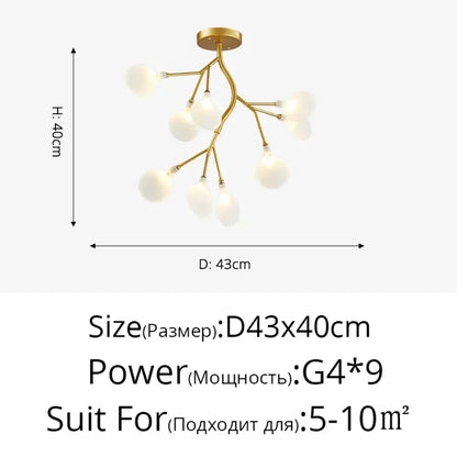 LED Minimalist Modern Gold Chandelier | Bedroom Lighting