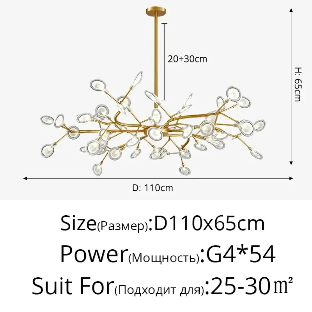 LED Minimalist Modern Gold Chandelier | Bedroom Lighting