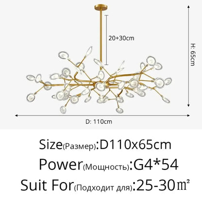 LED Minimalist Modern Gold Chandelier | Bedroom Lighting