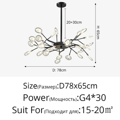 LED Minimalist Modern Gold Chandelier | Bedroom Lighting