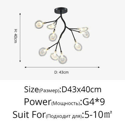 LED Minimalist Modern Gold Chandelier | Bedroom Lighting