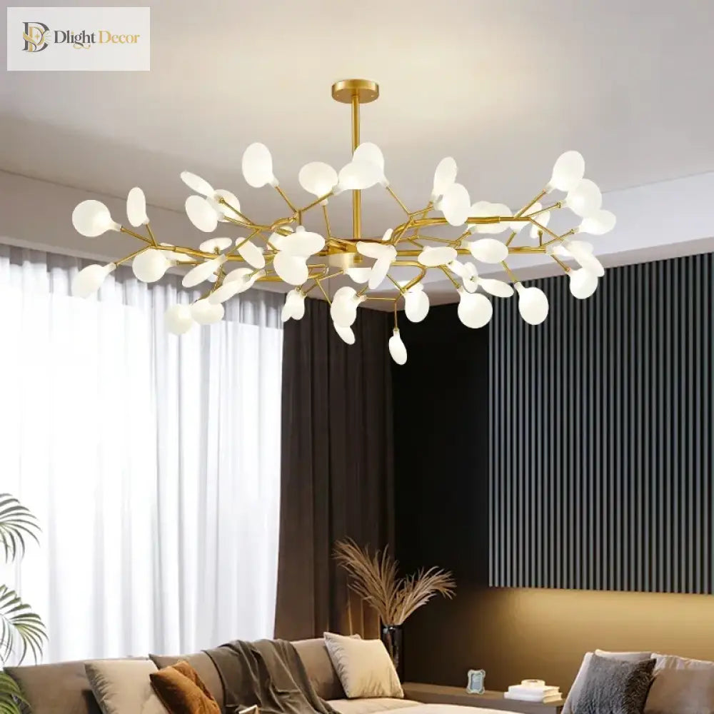 LED Minimalist Modern Gold Chandelier | Bedroom Lighting