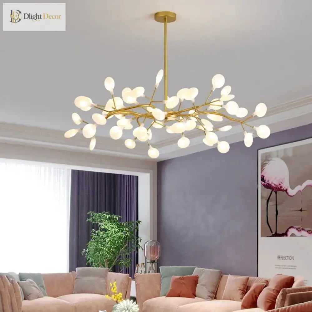 LED Minimalist Modern Gold Chandelier | Bedroom Lighting