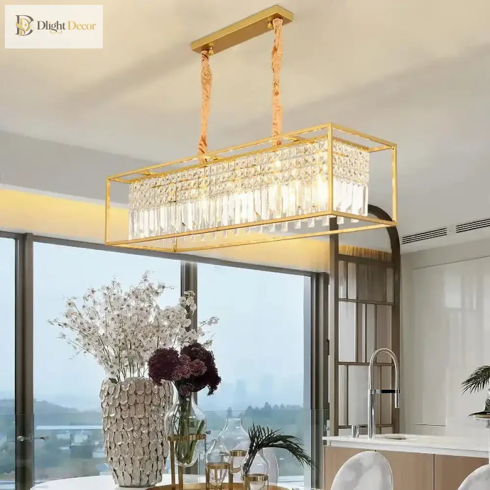 LED Modern Crystal Chandelier | Kitchen Island Home Lighting