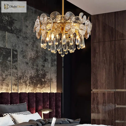 LED Modern Crystal Flower Chandelier | Bedroom Lighting