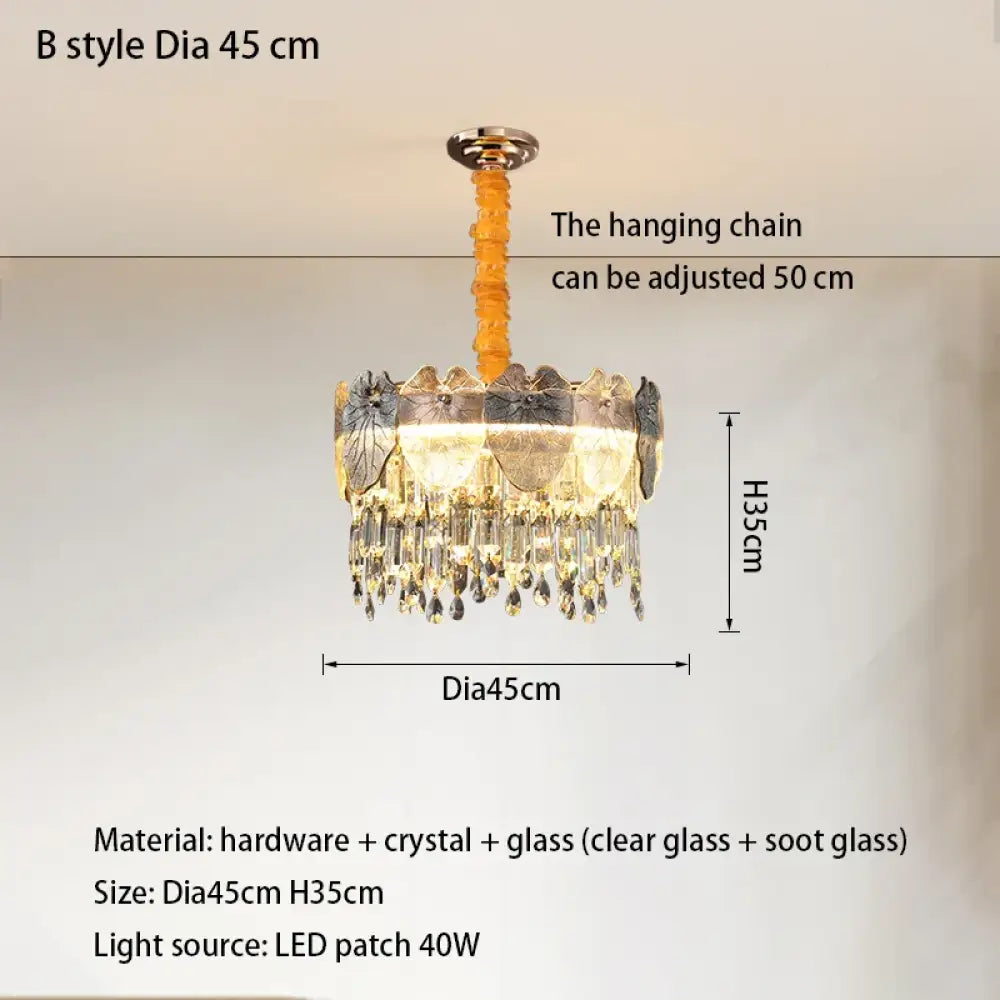 LED Modern Crystal Gold Chandelier | Kitchen Island Lighting