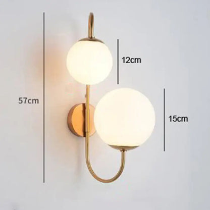 LED Modern Glass Gold Wall Sconce | Bedroom Home Lighting