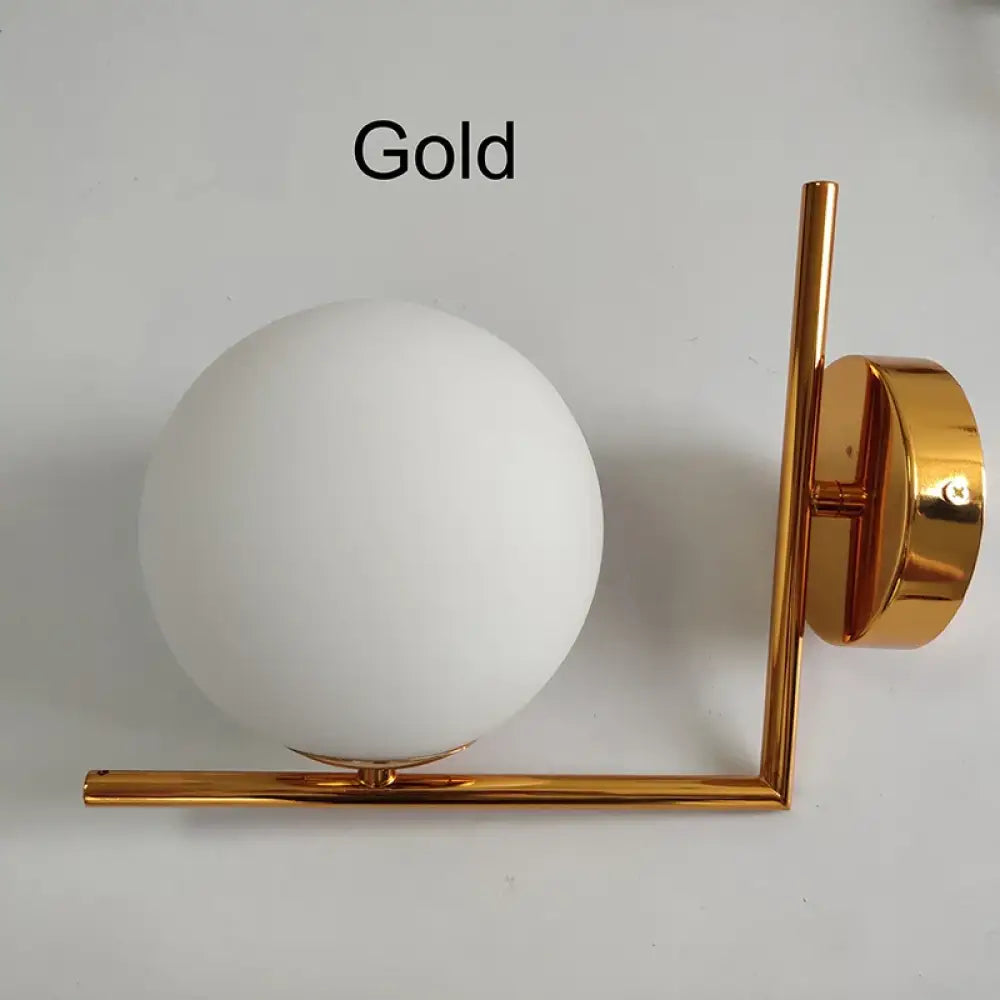 LED Modern Glass Gold Wall Sconce | Bedroom Home Lighting
