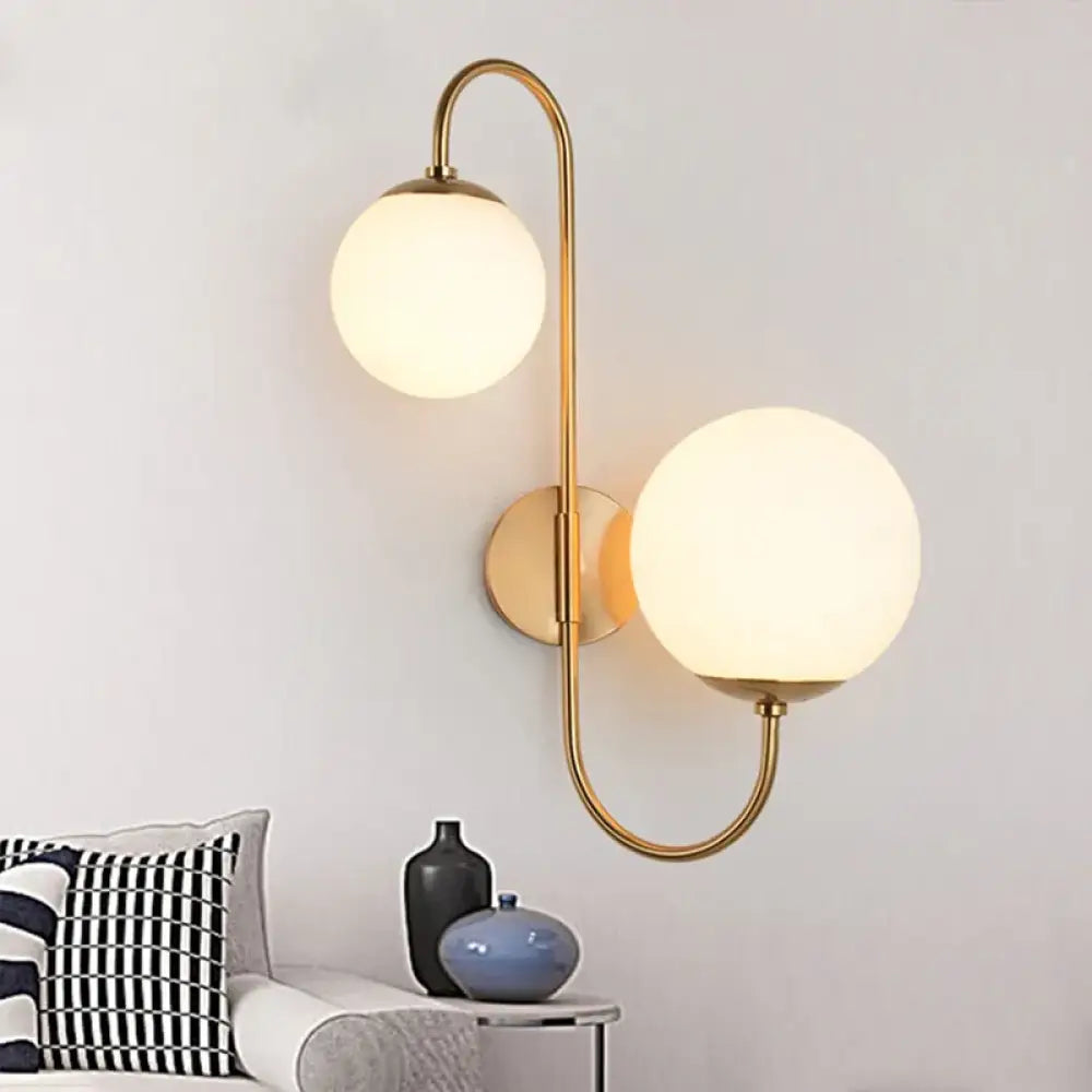 LED Modern Glass Gold Wall Sconce | Bedroom Home Lighting