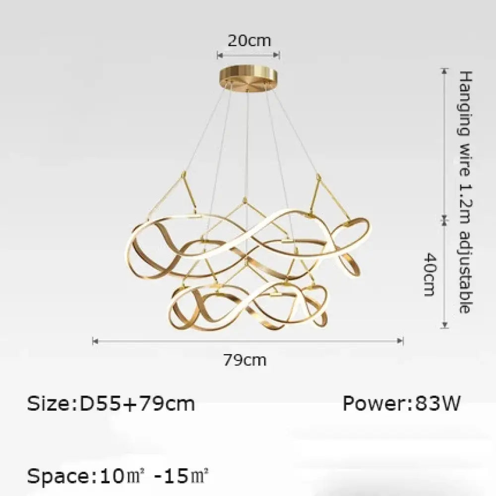 LED Modern Gold Chandelier | Dining Room Home Lighting