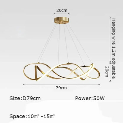 LED Modern Gold Chandelier | Dining Room Home Lighting