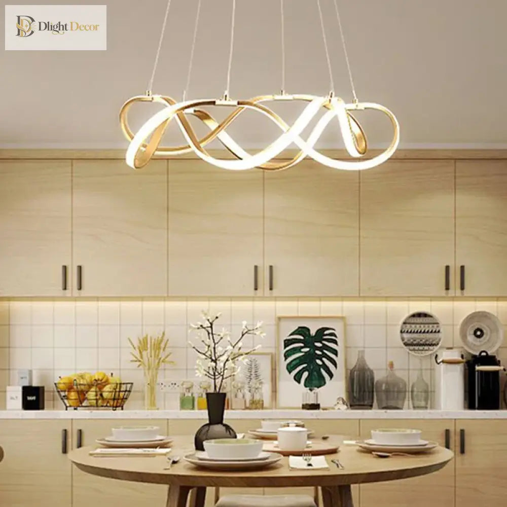 LED Modern Gold Chandelier | Dining Room Home Lighting