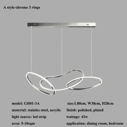 LED Modern Gold Pendant Light | Dining Room Home Lighting