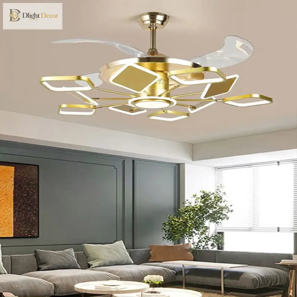 LED Nordic Ceiling Fan Light | Modern Interior Lighting
