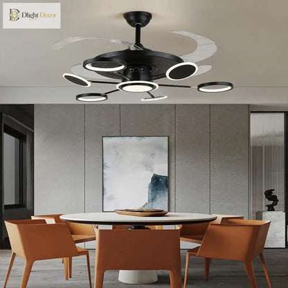 LED Nordic Ceiling Fan Light | Modern Interior Lighting