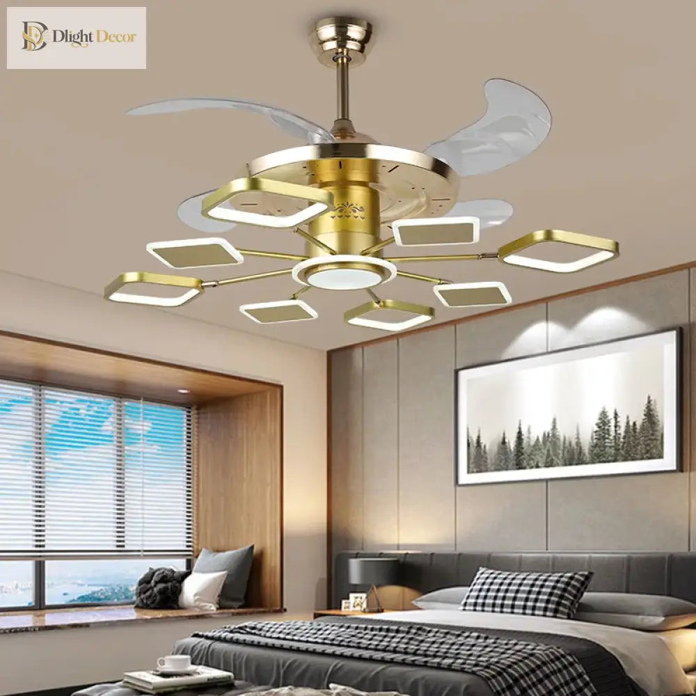LED Nordic Ceiling Fan Light | Modern Interior Lighting