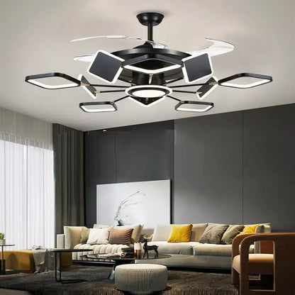 LED Nordic Ceiling Fan Light | Modern Interior Lighting