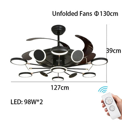 LED Nordic Ceiling Fan Light | Modern Interior Lighting