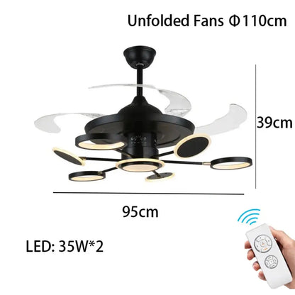 LED Nordic Ceiling Fan Light | Modern Interior Lighting