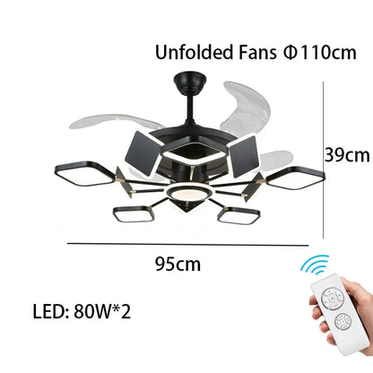 LED Nordic Ceiling Fan Light | Modern Interior Lighting