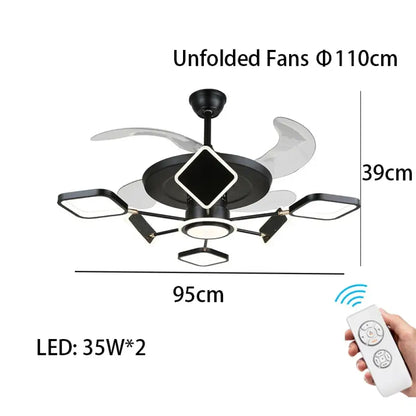 LED Nordic Ceiling Fan Light | Modern Interior Lighting