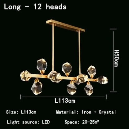 LED Nordic Crystal Chandelier | Kitchen Island Lighting