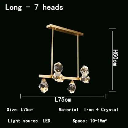 LED Nordic Crystal Chandelier | Kitchen Island Lighting