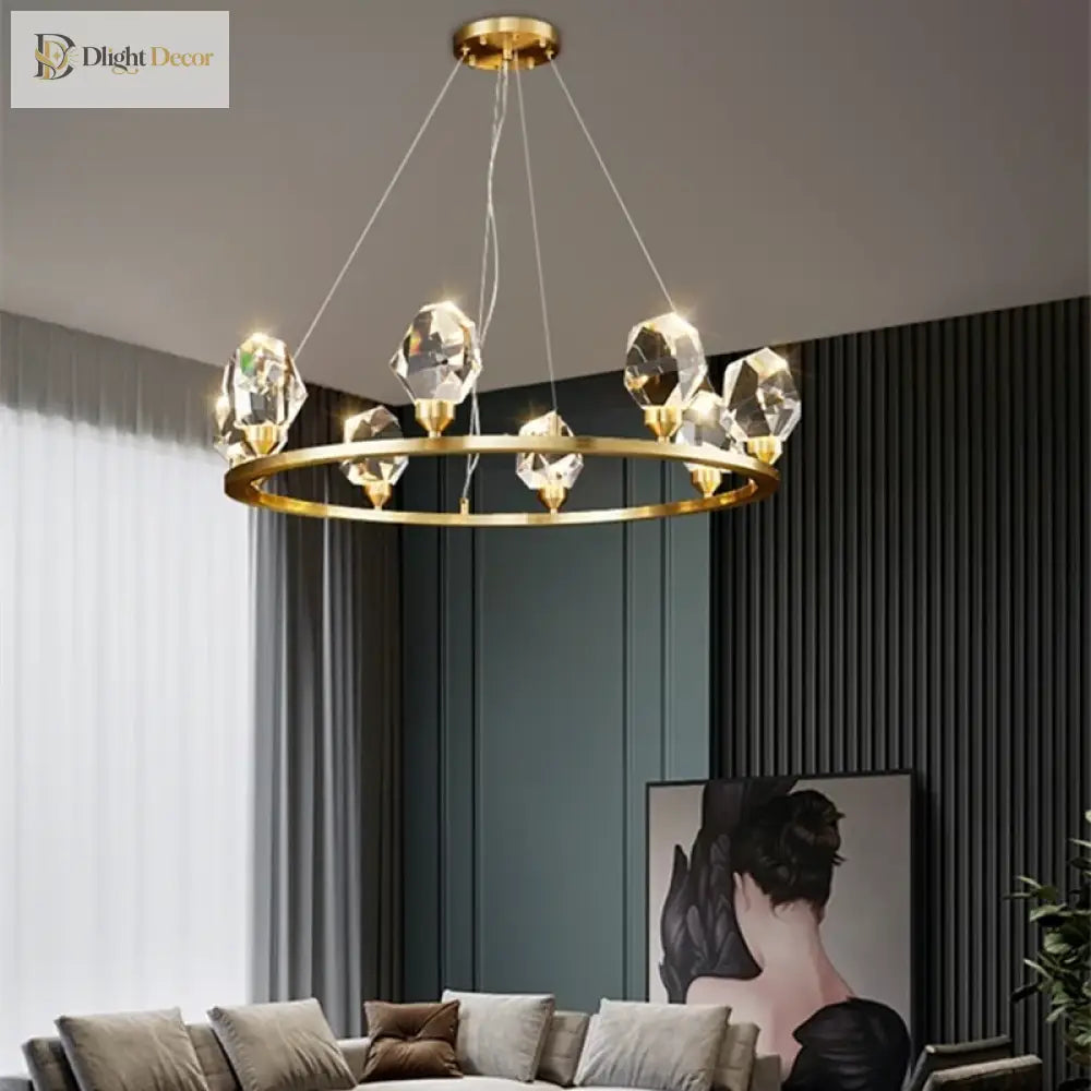 LED Nordic Crystal Chandelier | Kitchen Island Lighting