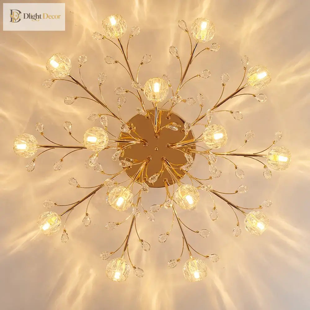 LED Nordic Crystal Chandelier | Modern Bedroom Lighting