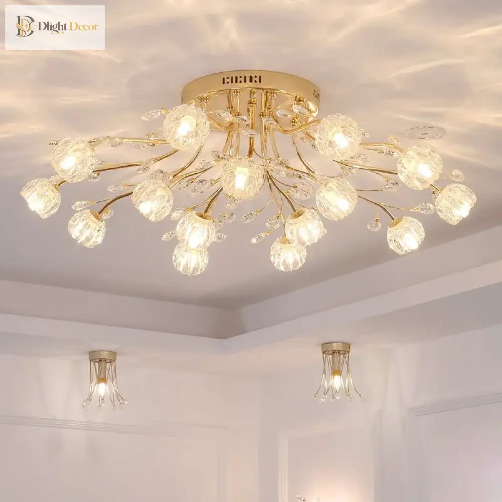 LED Nordic Crystal Chandelier | Modern Bedroom Lighting