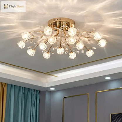 LED Nordic Crystal Chandelier | Modern Bedroom Lighting
