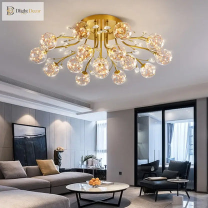 LED Nordic Crystal Chandelier | Modern Bedroom Lighting