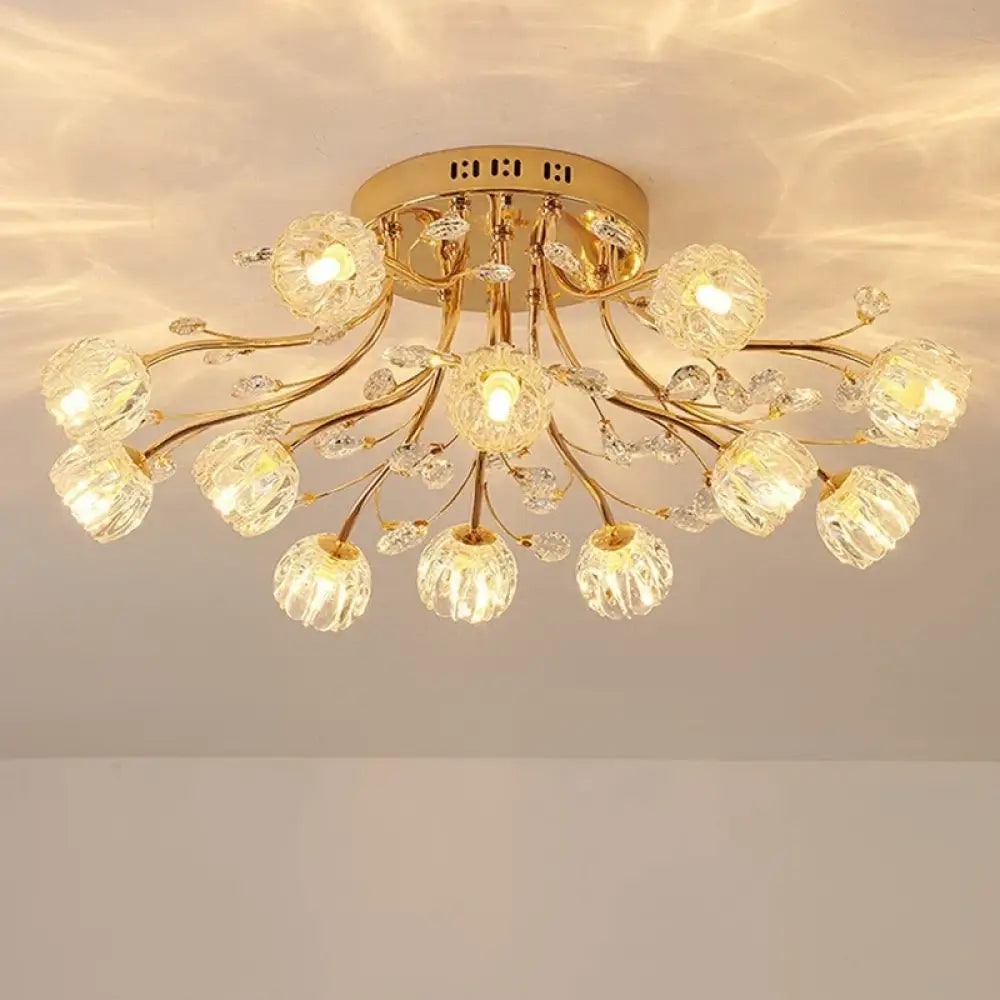 LED Nordic Crystal Chandelier | Modern Bedroom Lighting